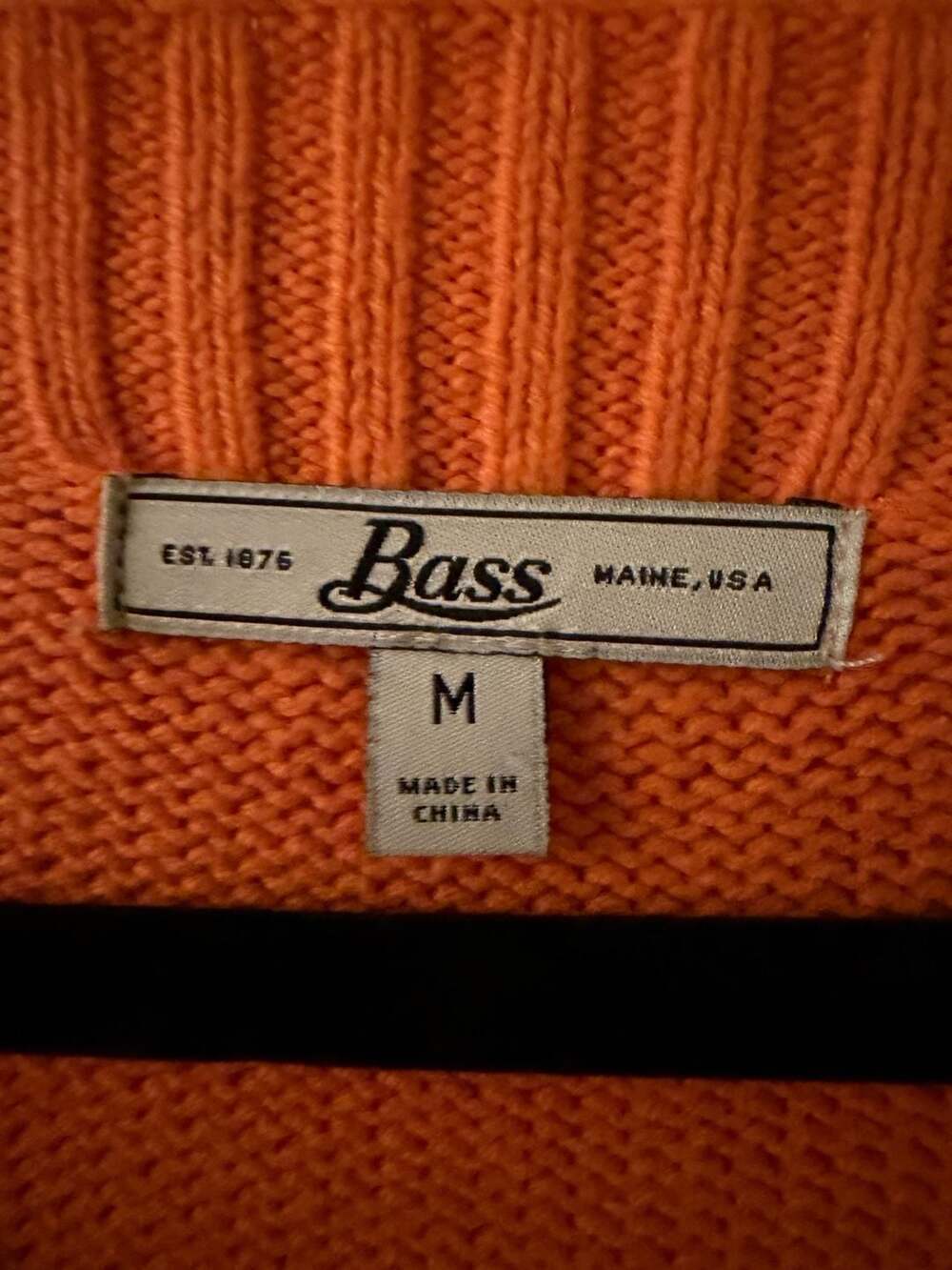 Bass Orange Cable Knit Sweater M - Picture 4 of 8